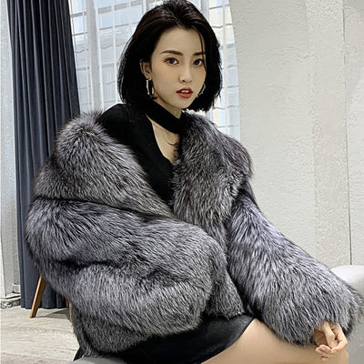 Fur Coat Autumn And Winter New Faux Fox Fur Coat Women Slim Top Raccoon Fur Coat Autumn And Winter Women&#039;s Clothing