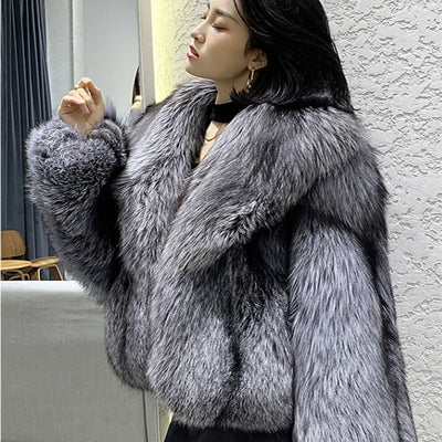 Fur Coat Autumn And Winter New Faux Fox Fur Coat Women Slim Top Raccoon Fur Coat Autumn And Winter Women&#039;s Clothing