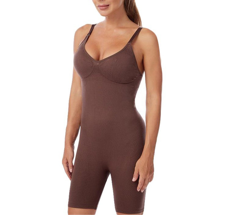 European And American Popular Plus Size Sexy Shapewear Hip Lifting Seamless Square Collar High Elastic Vest Jumpsuit Shaping Jumpsuit