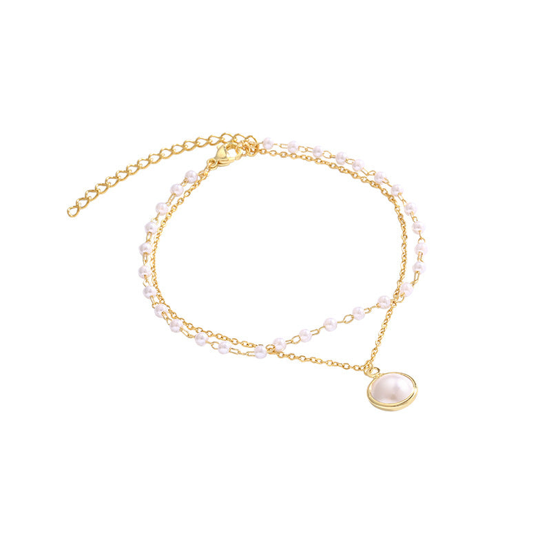 Korean Version Ins Wind Fashion Pearl Bracelet Design Simple Zircon Bracelet Niche Trend Cold Wind Bracelet