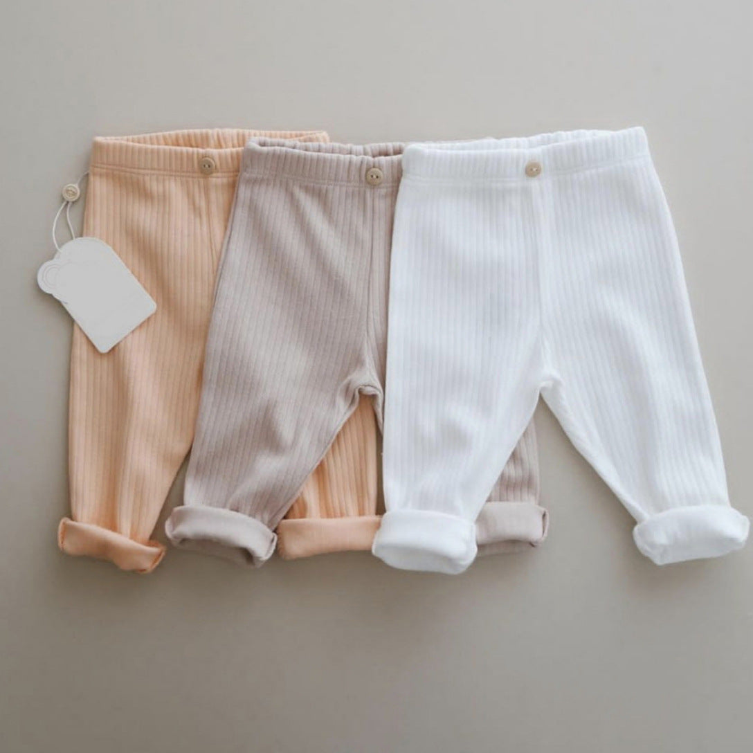 Children&#039;s Pants Spring And Autumn Pure Cotton Pants Men&#039;s And Women&#039;s Pants Solid Color High Stretch Leggings Striped Little Girl&#039;s Pants