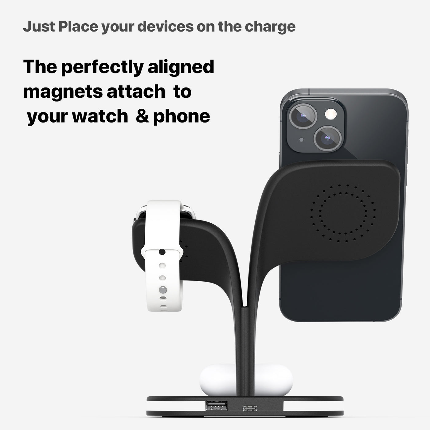 Factory Direct New Magnetic Wireless Charger Three-in-one Bracket Suitable For Mobile Phone Headset Watch Fast Charging