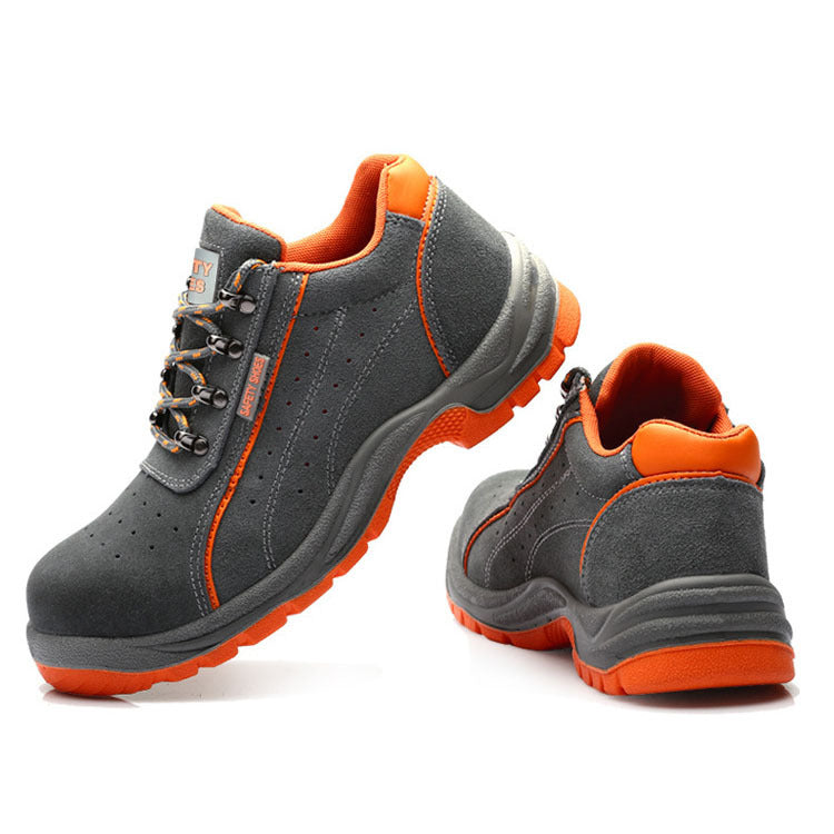 Summer Labor Protection Shoes PU Solid Bottom Breathable Anti-static Anti-smashing Anti-stab Work Shoes