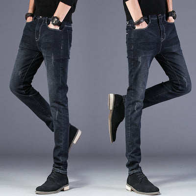 Men&#039;s Jeans Summer Men&#039;s Black Trend Casual Stretch Summer Thin Section Pencil Pants Trousers