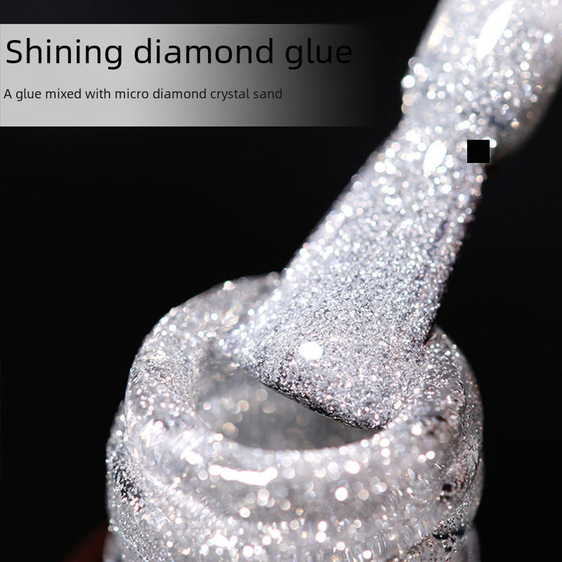 18 Ml Bursting Disco Dynamic Broken Diamond Nail Polish Glue Magic Bright Powder Phototherapy Finger Nail Shop Set