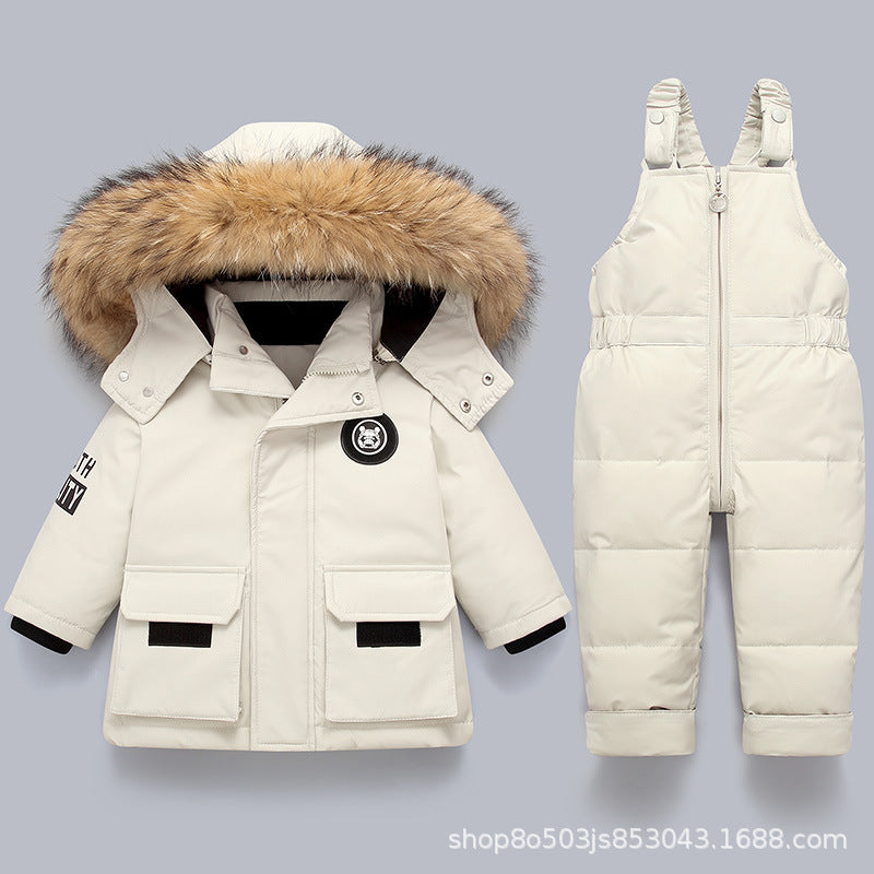 new arrival winter Baby Down Jacket Boys 2022 New Suit Children&#039;s Infants 1-5 Years Old Children&#039;s Western Style Two-piece Winter Suit Thick