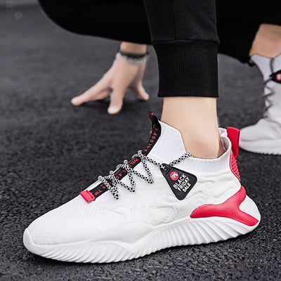 New Men&#039;s Sneaker Flying Woven Breathable Casual Running Shoes Mesh Comfortable Foreign Trade Fashion Running Shoes Men