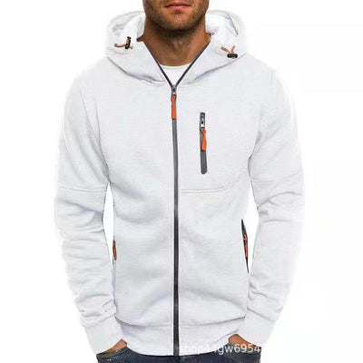 Casual Hoodie  Fleece Autumn Outer Jacket Fashion Long Sleeve Zipper Running Jacket