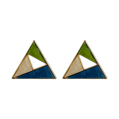 Silver Needle Acrylic Geometric Color Matching Earrings High-quality Niche Personality Fashion Stud Earrings European And American Style Ear Jewelry Wholesale