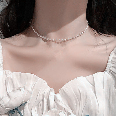 Europe And The United States Cross-border Jewelry New Pearl Neck Chain Fashion Clavicle Chain Choker Neck Jewelry Women