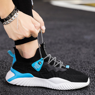 New Men&#039;s Sneaker Flying Woven Breathable Casual Running Shoes Mesh Comfortable Foreign Trade Fashion Running Shoes Men