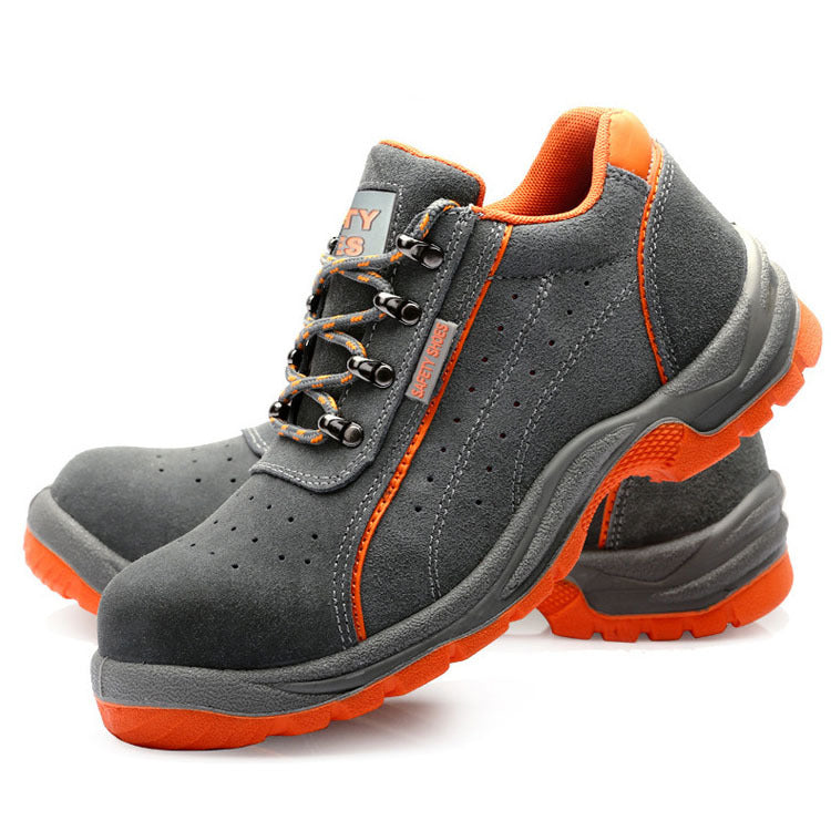 Summer Labor Protection Shoes PU Solid Bottom Breathable Anti-static Anti-smashing Anti-stab Work Shoes