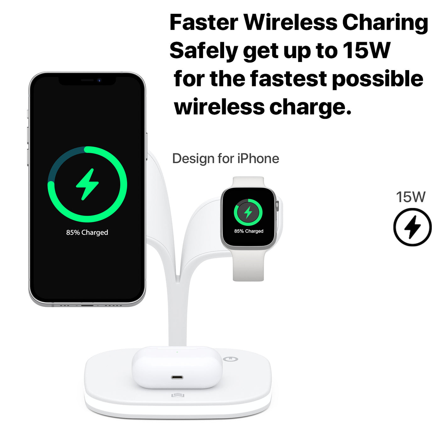 Factory Direct New Magnetic Wireless Charger Three-in-one Bracket Suitable For Mobile Phone Headset Watch Fast Charging