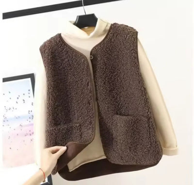 Autumn And Winter Versatile Outerwear Plush Vest