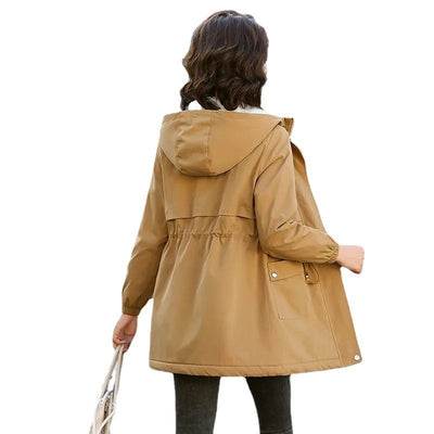 Winter Heavy Industry Fleece-lined Mid-length Trench Coat Lamb Wool Cotton Coat